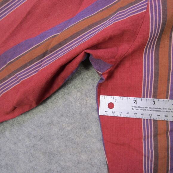 Vintage Open Trails Shirt Mens Medium Red Striped Western Pearl Snap Cowboy 90s - Picture 10 of 12